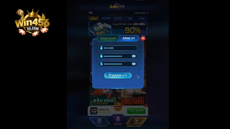 Đăng ký nhanh tài khoản Win456